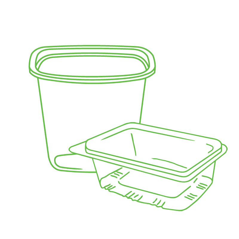 PP ir PET containers